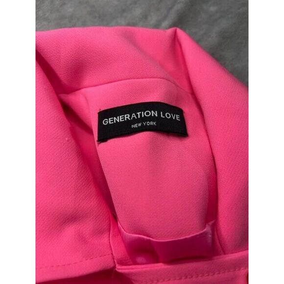 Generation Love Womens Colleen Crepe Moto Jacket Ruched Sleeves Pink Size 3 - Picture 5 of 6